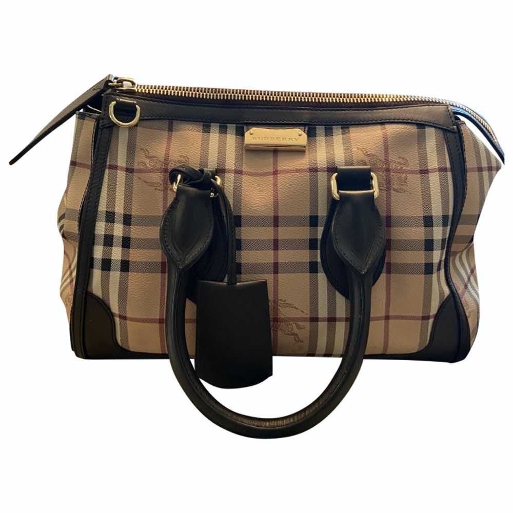 Large Burberry leather bag with strap